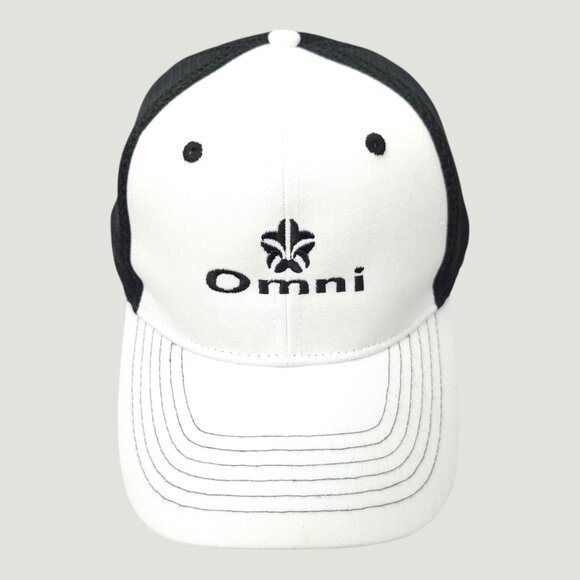 Omni Embroidered Logo Mesh Perfect Fit Fitted L/XL Cap Trucker Baseball Hat - Picture 1 of 12